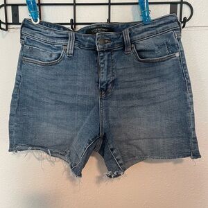 Liverpool Blue Jean Shorts with Raw Hem